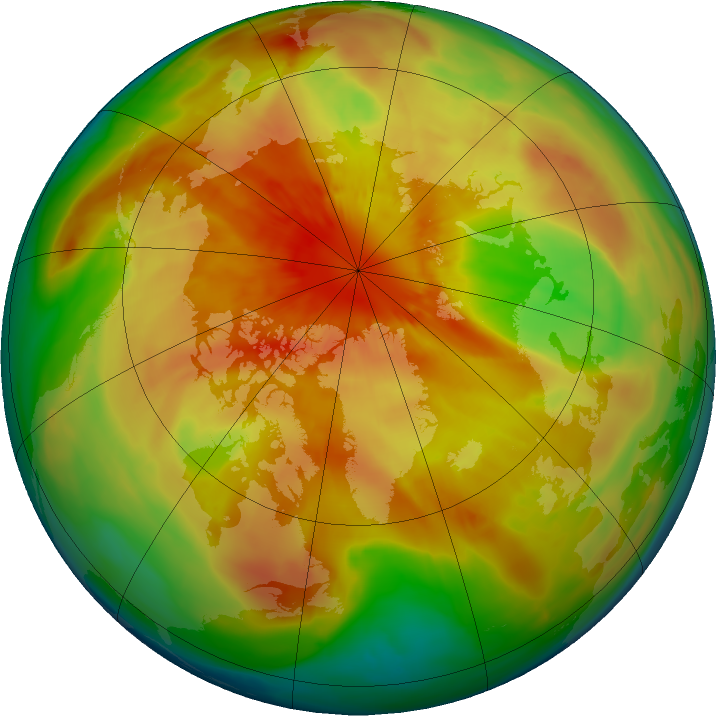 Arctic ozone map for 22 March 2016